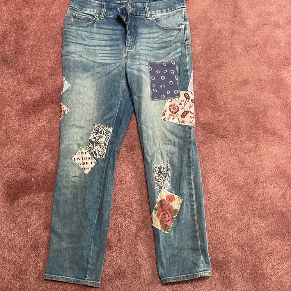 Patchwork medium wash demin